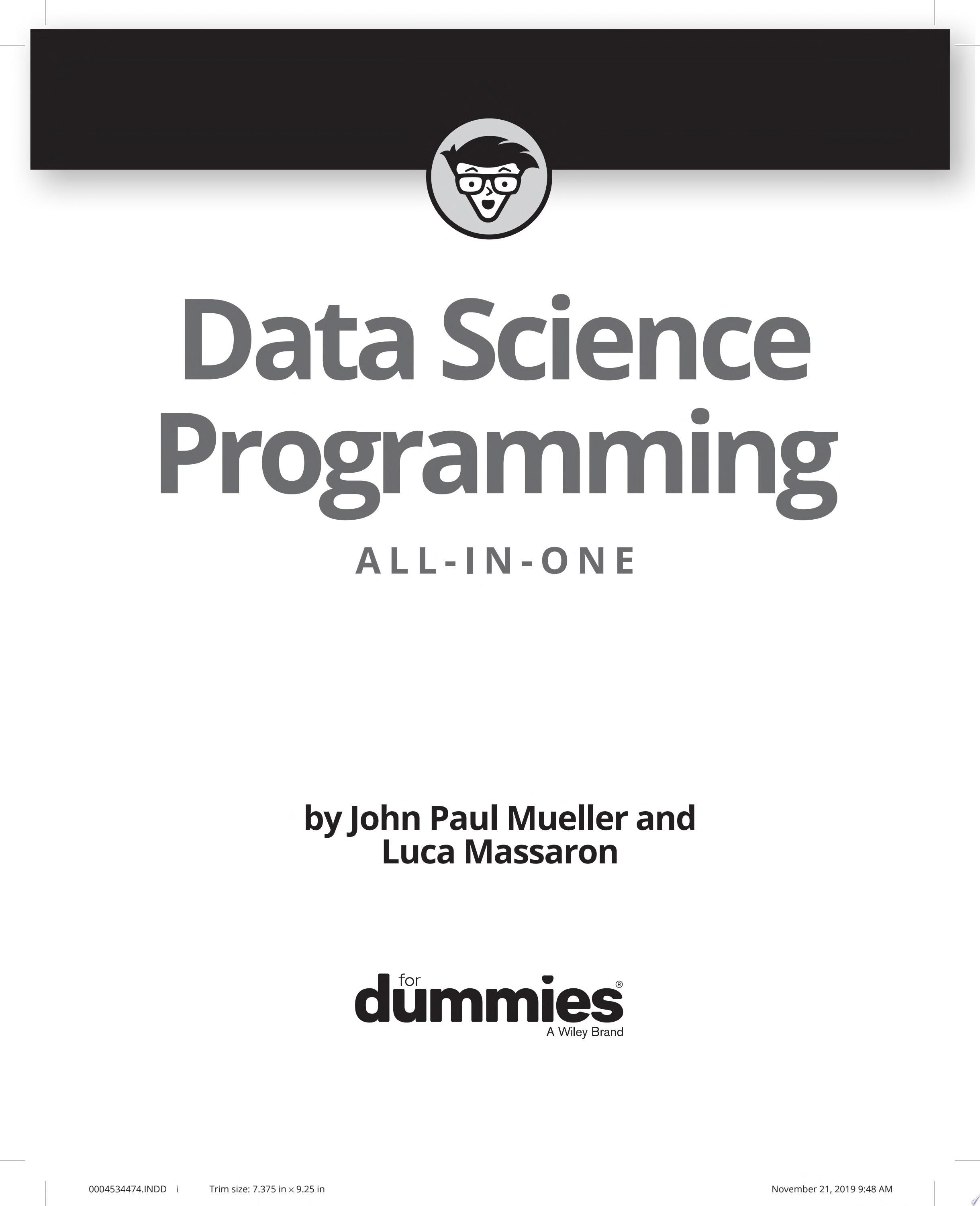 Data Science Programming All-In-One For Dummies - John Paul Mueller ...